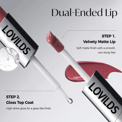 Perfect Twin Lip — Dual-Ended Liquid Lipstick with Velvet Matte Color and Glossy Shine