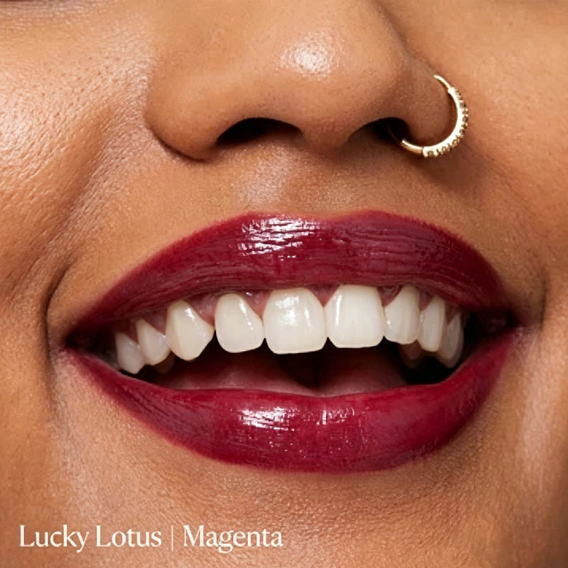 Lucky Lotus magenta lip oil