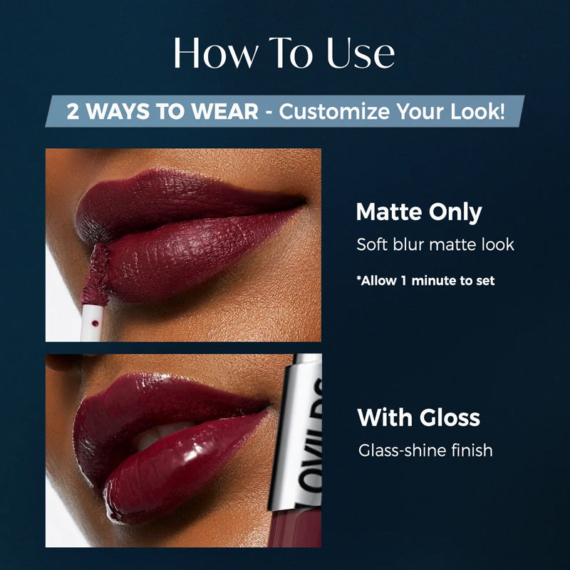 Perfect Twin Lip — Dual-Ended Liquid Lipstick with Velvet Matte Color and Glossy Shine