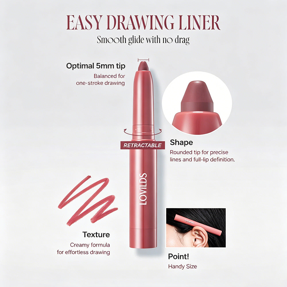 Easy glide lip liner