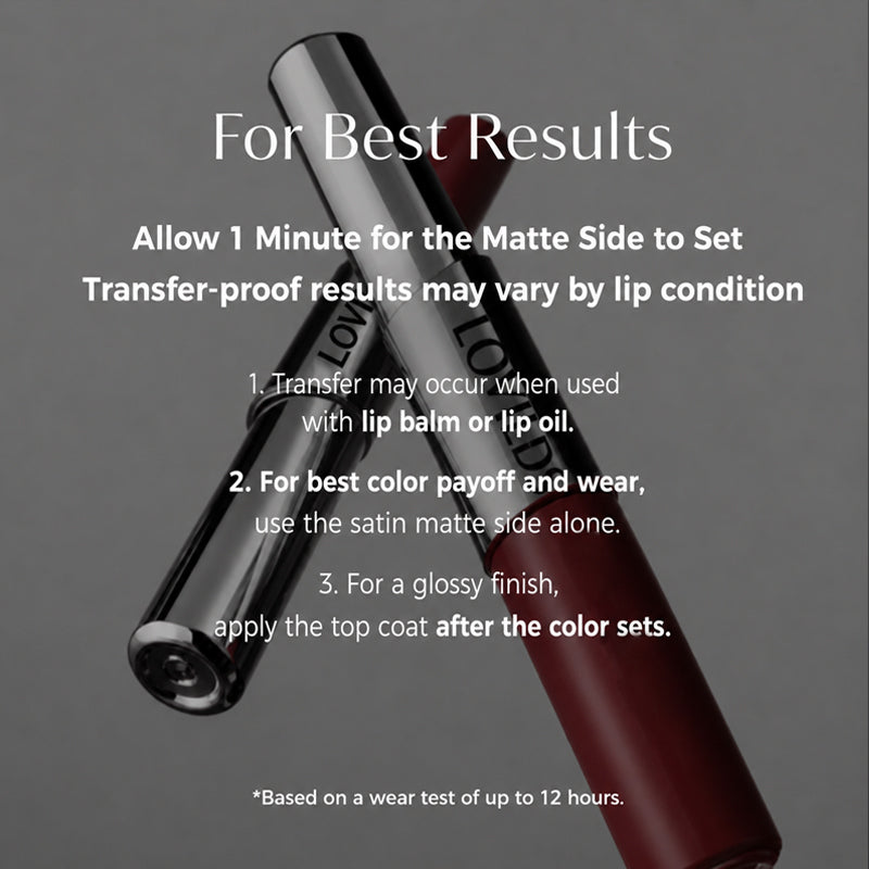 Perfect Twin Lip — Dual-Ended Liquid Lipstick with Velvet Matte Color and Glossy Shine